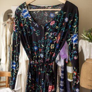 90's vintage night floral duster dress